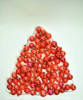 Group of Vintage Red Mercury Glass Christmas Ornaments.