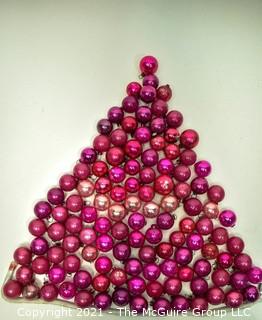 Group of Vintage Pink Mercury Glass Christmas Ornaments.