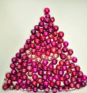 Group of Vintage Pink Mercury Glass Christmas Ornaments.