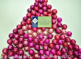 Group of Vintage Pink Mercury Glass Christmas Ornaments.