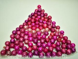 Group of Vintage Pink Mercury Glass Christmas Ornaments.