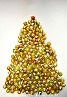 Group of Vintage Gold Mercury Glass Christmas Ornaments.