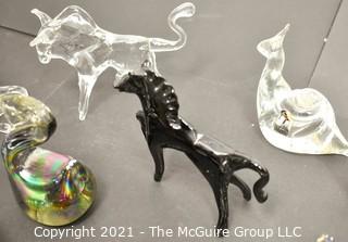 A Glass Menagerie of Hand Blown Animal Figurines and Paper Weights.