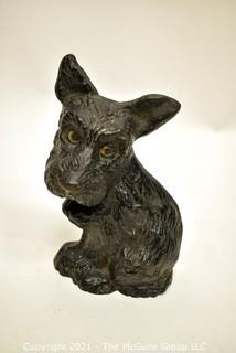 Wilton Cast Iron Black Scottie Dog Doorstop. Wrightsville, PA. Measures 8" Tall.