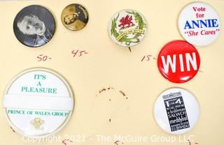 Group of Political and Non Political Buttons and Nixon's Presidential Acceptance Speech.