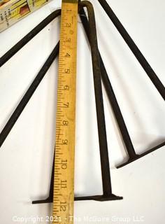 Two Sets of Mid Century Table Legs.  Includes. Set of (3) Iron Hairpin 12"T Table Legs and Box of Four (4) Gerber Hard Wood 22" Furniture Legs