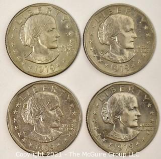 (4) Susan B. Anthony Dollar Coins 