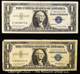 (2) U.S. Silver Certificate Dollar Notes Currency