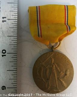 American Defense Service Medal Bronze Medallion: WW II 