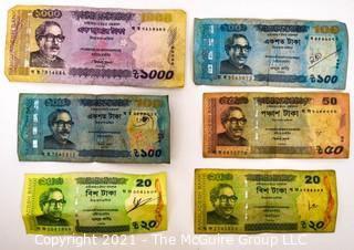 (6) Bangladesh Banknotes: 20, 20, 50, 100, 100, 1000