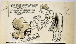 Four (4) Vintage Al Banx Signed Cartoon Board.