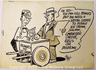 Four (4) Vintage Al Banx Signed Cartoon Board.