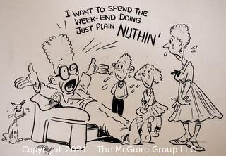 Four (4) Vintage Al Banx Signed Cartoon Board.