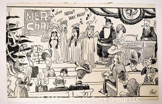 Four (4) Vintage Al Banx Signed Cartoon Board.