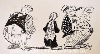 Four (4) Vintage Al Banx Signed Cartoon Board.