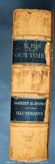 Leather Bound 1868 First Edition "Men of Our Times: Or Leading Patriots of the Day" by Harriet Beecher Stowe