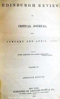 Leather Bound "The Edinburgh Review or Critical Journal" for January 1857.