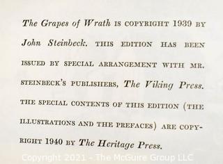 Leather Bound 1940 "The Grapes of Wrath" by John Steinbeck. Published by Viking Press, New York,