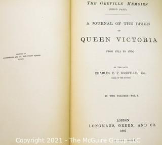 The Greville Memoirs. A Journal of the Reign of Queen Victoria, 1852 to 1860 Volume 1 & 2 by Charles Cavendish Fulke Greville
