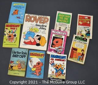 Ten (10) Vintage Paperback Comic Books Including Heathcliff, Gasoline Alley, Katzenjammer Kids, Funky Winkerbean and Andy Capp.