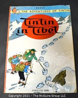 Four (4) Vintage Children's Cartoon Books Including Tin Tin, Nothing but Max and Beware of Dog by Giovannetti.