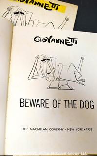 Four (4) Vintage Children's Cartoon Books Including Tin Tin, Nothing but Max and Beware of Dog by Giovannetti.