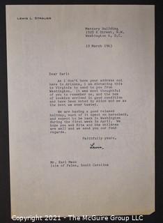 Correspondence between Lewis L. Strauss and Earl Mazo, political journalist and author. Interesting, if opaque, subject.