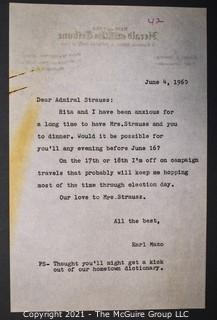 Correspondence between Lewis L. Strauss and Earl Mazo, political journalist and author. Interesting, if opaque, subject.