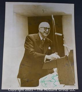 Autographed 8 x 10" B&W Photo of Dr. Karl Menninger, noted U.S. Psychiatrist and Author.