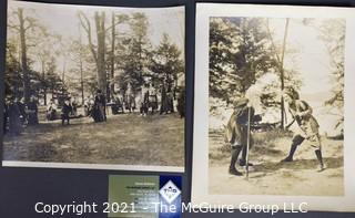 Two Vintage Black & White Photographs of Outdoor Theater Production.  