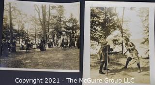 Two Vintage Black & White Photographs of Outdoor Theater Production.  