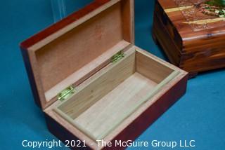 Five (5) Vintage Small Miniature Wooden Cedar Chest Trinket or Jewelry Boxes, Some by Lane. 