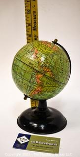 Vintage Metal Globe on Stand.  Measures 8" tall