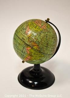 Vintage Metal Globe on Stand.  Measures 8" tall