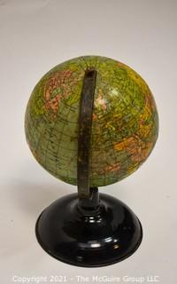 Vintage Metal Globe on Stand.  Measures 8" tall