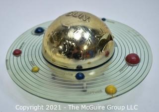 Vintage Metal Mechanical Plan-It "Sun and Solar System" Bank By Vacumet Co.