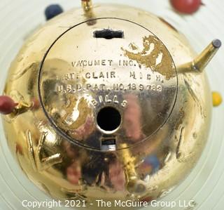 Vintage Metal Mechanical Plan-It "Sun and Solar System" Bank By Vacumet Co.