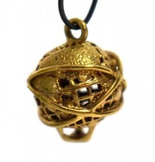 14kt Gold Pierced Globe Pendant or Charm. 2.8g