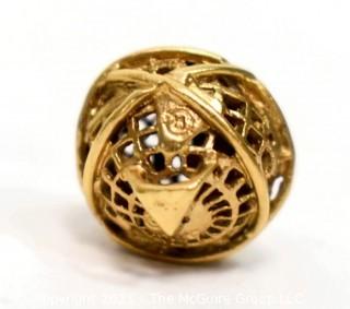 14kt Gold Pierced Globe Pendant or Charm. 2.8g