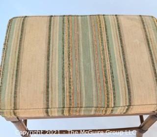 Set of Two (2) Vintage Drexel Heritage Upholstered Stools. Measure 15" x 18" x 21".