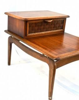 Vintage Mid-Century Modern Warren Church for Lane Perception Step End Table with Drawer. 