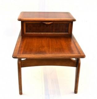 Vintage Mid-Century Modern Warren Church for Lane Perception Step End Table with Drawer. 