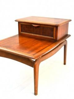 Vintage Mid-Century Modern Warren Church for Lane Perception Step End Table with Drawer. 