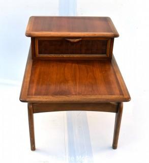 Vintage Mid-Century Modern Warren Church for Lane Perception Step End Table with Drawer. 