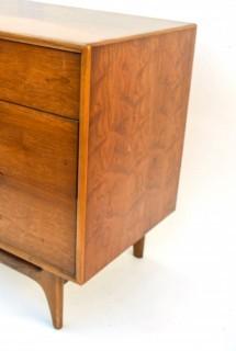 Vintage Mid-Century Modern Warren Church for Lane Perception Walnut Long Dresser or Chest of Drawers 