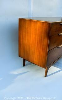 Vintage Mid-Century Modern Warren Church for Lane Perception Walnut Long Dresser or Chest of Drawers 