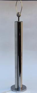 Vintage Mid Century Minimalist Tubular Chrome Floor Lamp.