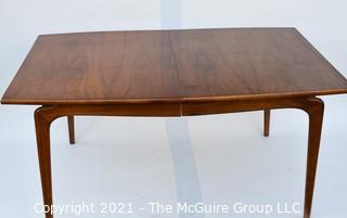 Vintage Mid Century Modern Warren Church for Lane Perception Walnut Surfboard Dining Table.  Legs have been repaired.   Measures 31" x 41" x 68".