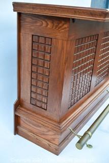 Vintage Mid Century Modern Dry Bar With Panels & Brass Bar Foot Rail. Measures 24" x 41" x 49".