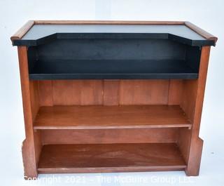 Vintage Mid Century Modern Dry Bar With Panels & Brass Bar Foot Rail. Measures 24" x 41" x 49".